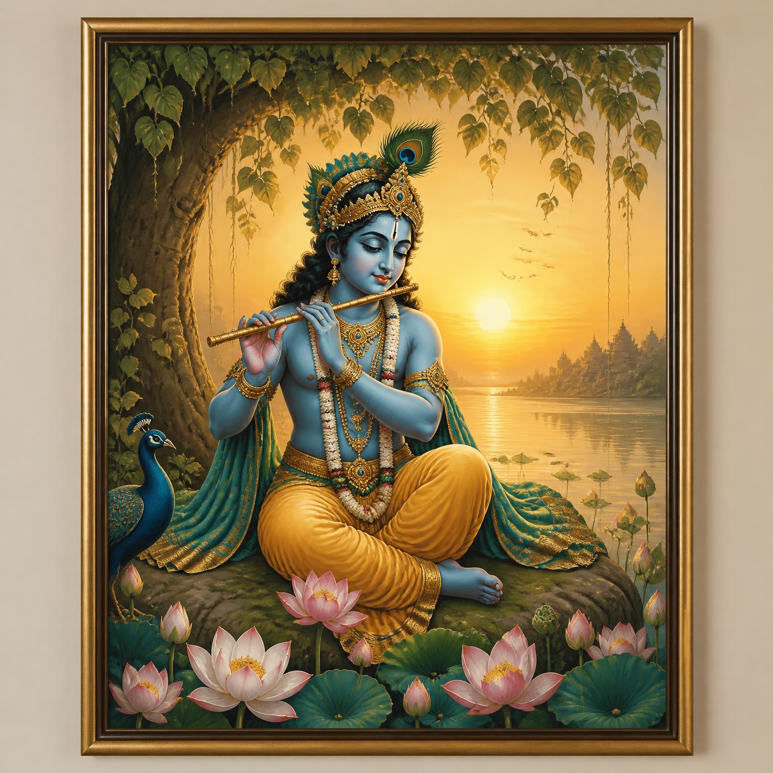 Krishna's Flute Melody framed print