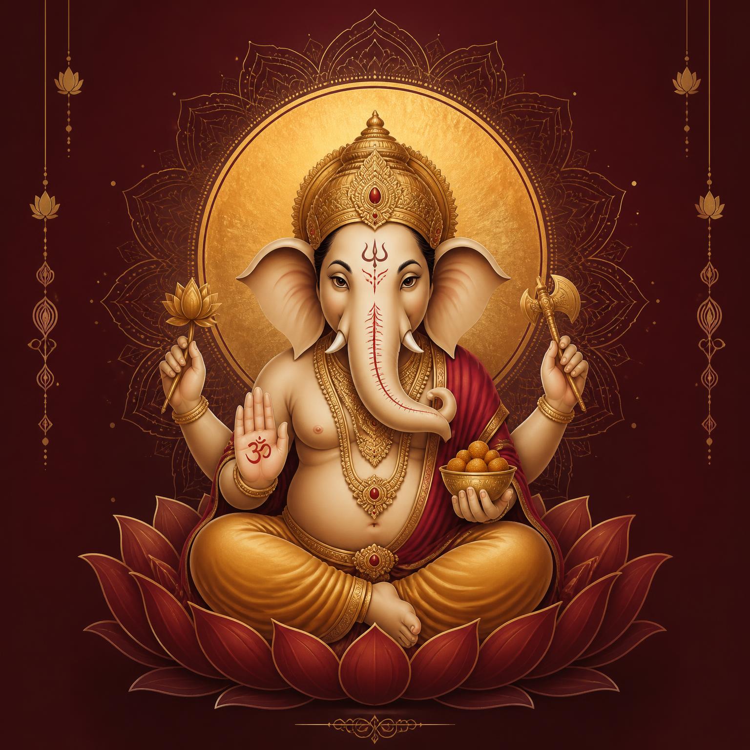 Shree Ganesh Golden Aura framed print